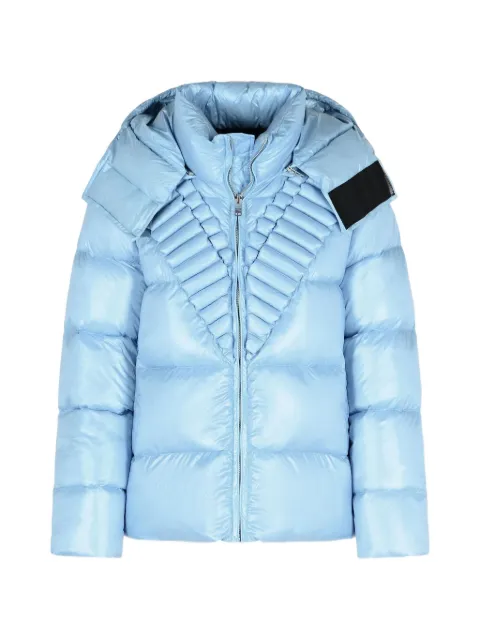 RAXXY embossed-pattern hooded jacket Blue CRDJ07722SKYBLUE
