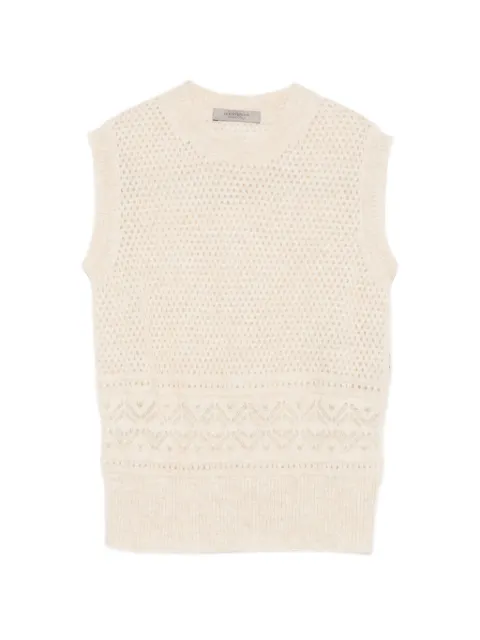 D.Exterior open-knit sleeveless sweater Neutrals 631866VANI