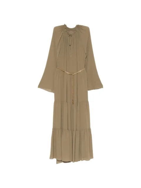 Michael Kors belted tiered maxi dress Green MT683L17R3