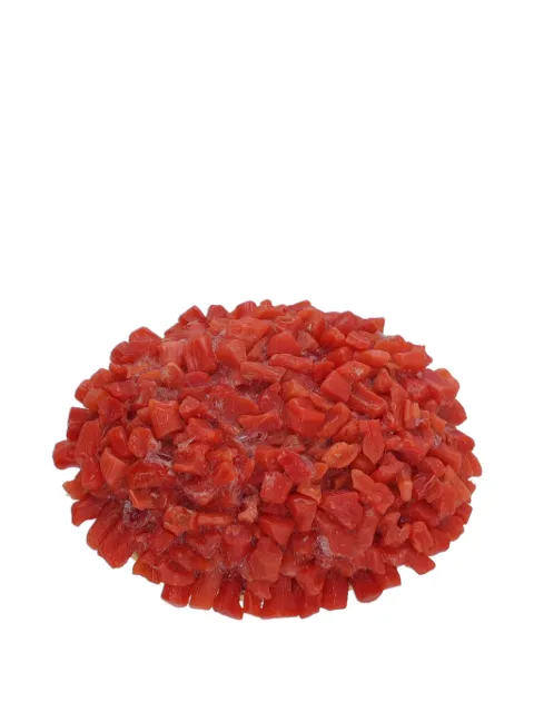 Vintage oval coral-embellished brooch Red WCV130320254823