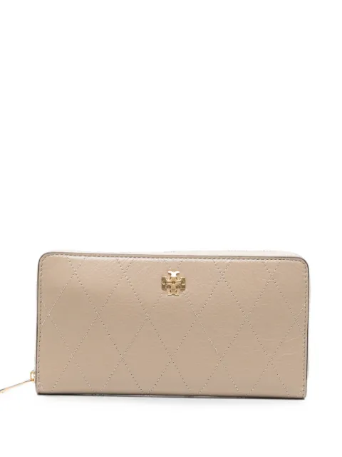 Tory Burch diamond-quilted leather wallet Neutrals 186047