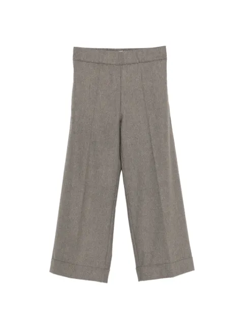 D.Exterior pressed-crease turned-up trousers Brown 63747