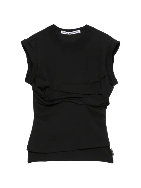 Alexander Wang twisted-detail T-shirt Black 1CC3261352