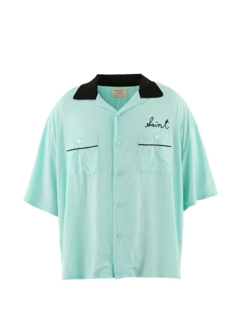 SAINT MXXXXXX embroidered-logo shirt Blue SMMK80000037
