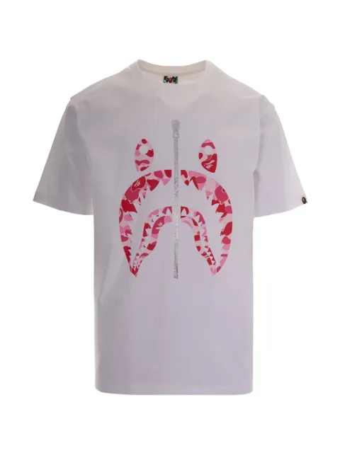 A BATHING APE® Shark camouflage-print T-shirt White 001TEM301007M