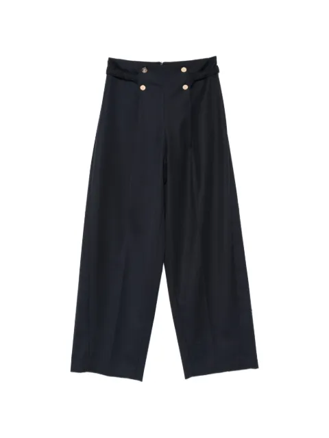 SANDRO Winslow button-embellished wide-leg trousers Blue SFPPA02040