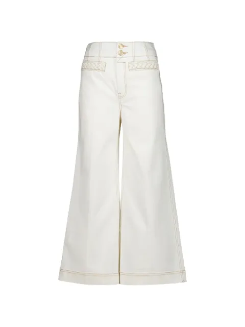 ZIMMERMANN Roselight braided-detail jeans White 7168PSS264