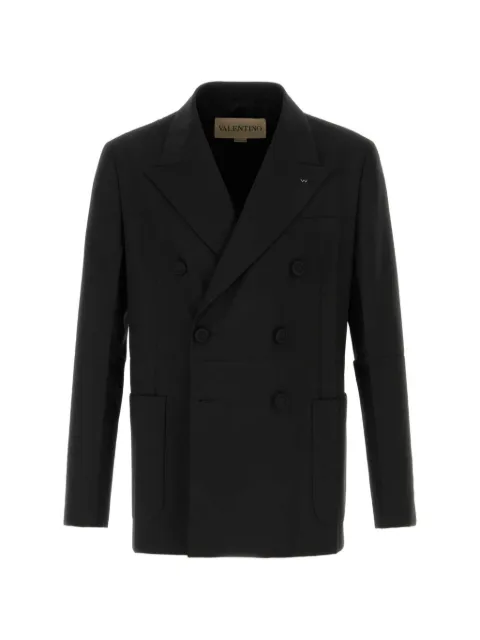 Valentino Garavani double-breasted wool blazer Black VCEK33BDW