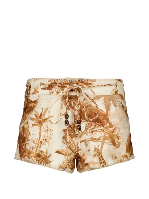 ZIMMERMANN safari-print belted shorts Brown 6173ASS262