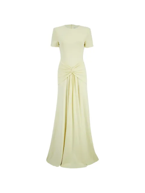 Roland Mouret waterfall twist-drape maxi dress Yellow RMSS26009GJEY