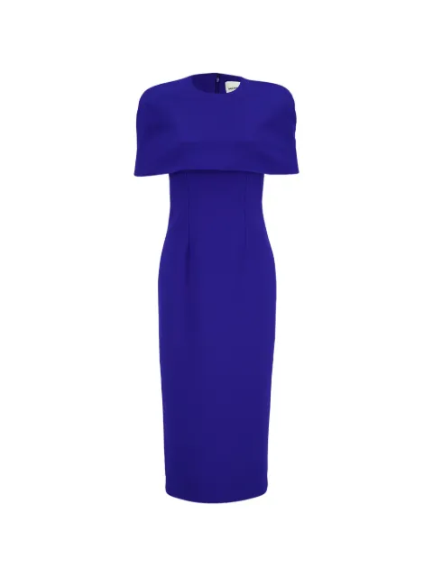 Roland Mouret cape-overlay crepe midi dress Blue RMRS25075MCPBL