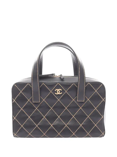 CHANEL Pre-Owned 2003-2004 Wild Stitch Leather handbag Black Q6B0M6DYV2KB6OB7