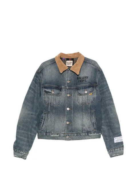 GALLERY DEPT. logo-print contrast-collar jacket Blue OUT008WIND