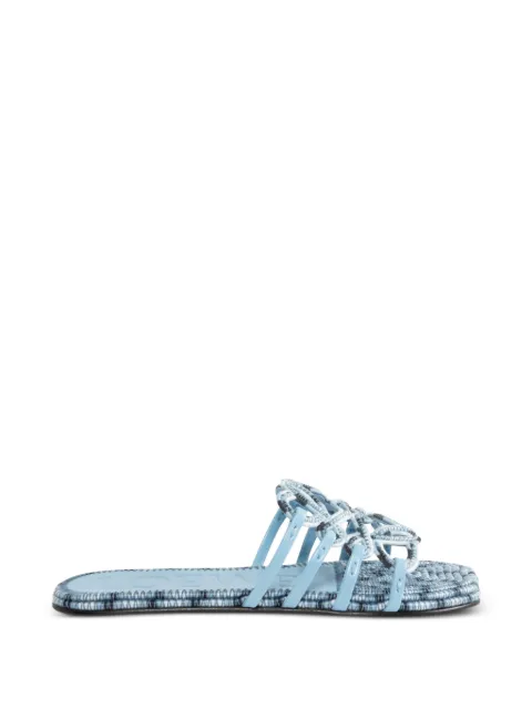 LOEWE Petal Anagram embroidered sandals Blue LPEA465X11