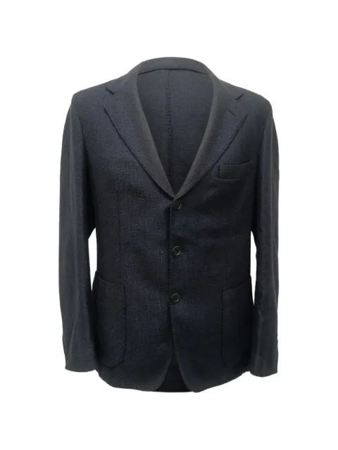 Loro Piana Pre-Owned single-breasted pocket blazer Blue RFCPUGBCL740935M