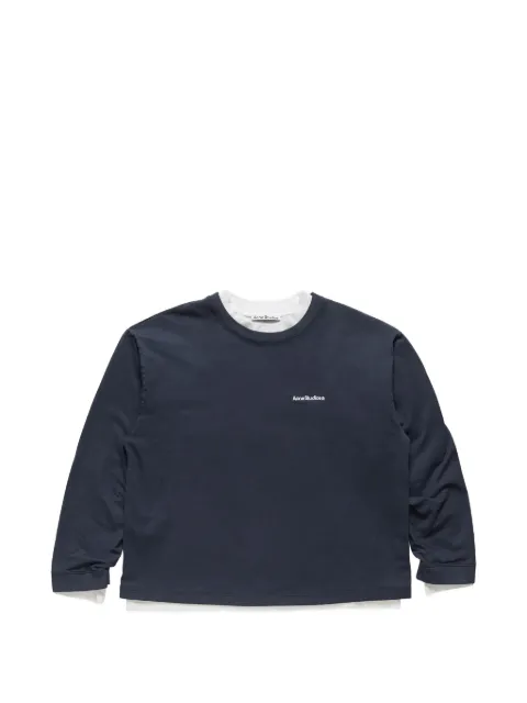 Acne Studios logo-print layered sweatshirt Blue BI0222