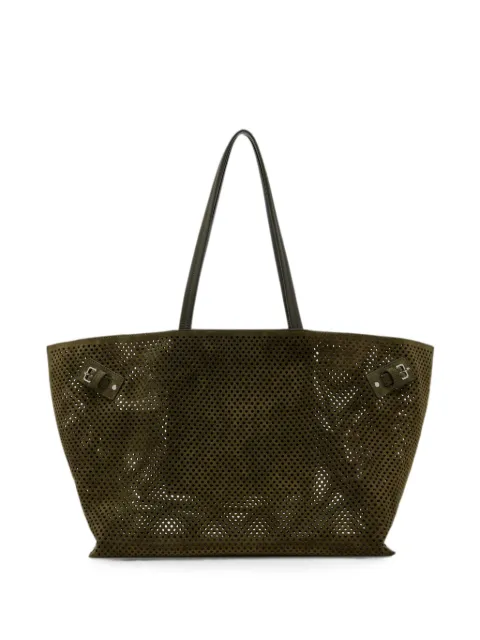 Proenza Schouler Days Carryall in perforated suede tote bag Green HB263139C544P