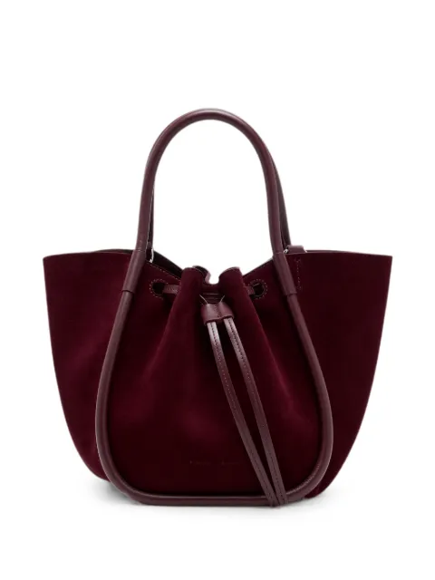 Proenza Schouler small Ruched tote in soft suede Red HB254113C012P