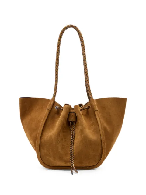 Proenza Schouler large Ruched tote in suede and braided calf Brown HB263142C548P