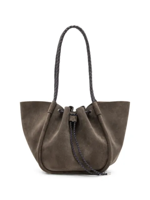 Proenza Schouler large Ruched tote in suede and braided calf Brown HB263142C548P023