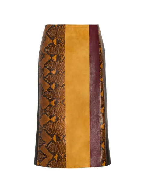 Proenza Schouler Sirine skirt in pieced leather Brown R2635002LR289