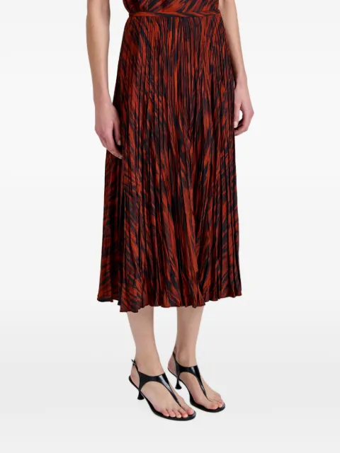Proenza Schouler White Label Runa skirt in printed soft twill Brown WL2635256BY368