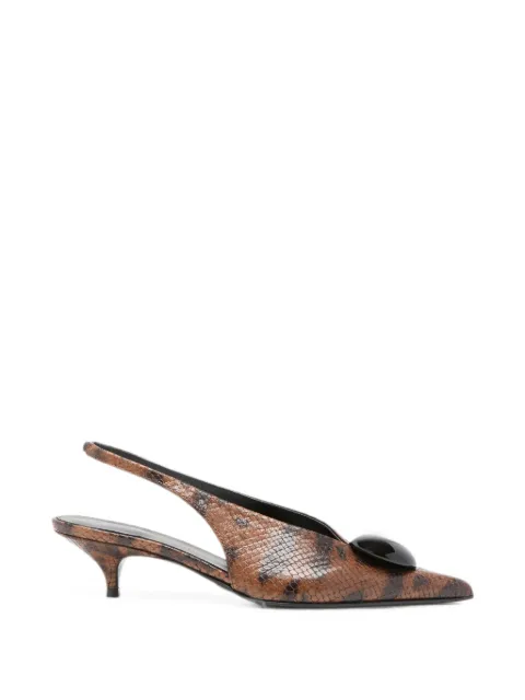 Proenza Schouler Dome Slash slingbacks in embossed-python Brown SH254087BG006WG
