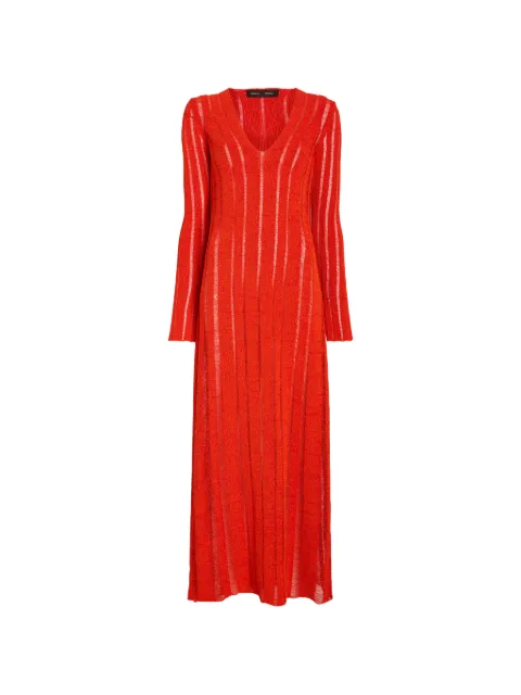 Proenza Schouler Maelle dress in drop needle tweed Red R2637374KY427
