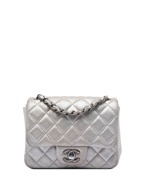 CHANEL Pre-Owned 2014 Mini Square Classic Metallic Lambskin Single Flap crossbody bag Brown F1845KJA9HRCURJ5