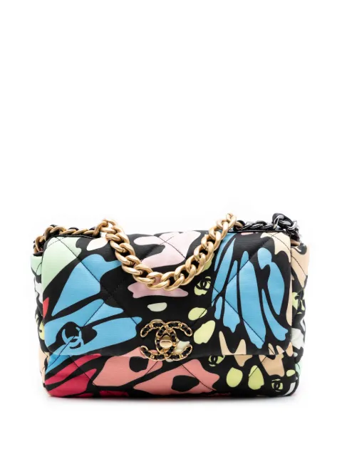 CHANEL Pre-Owned 2021-2026 Medium Printed Canvas 19 Flap satchel Black Y7Z6FBPPERXYGGFS