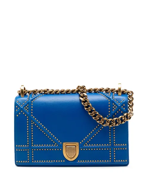 Christian Dior Pre-Owned 2015-2020 Small Studded Lambskin Diorama Flap crossbody bag Blue W5LPNO0B64U5ZUIM