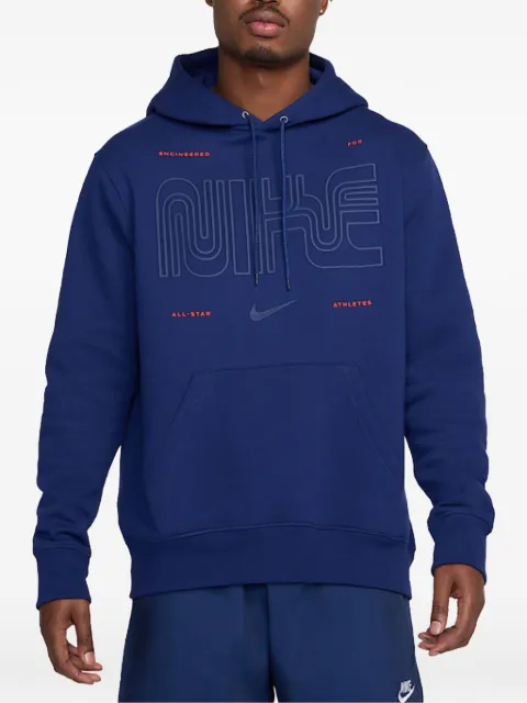 Nike Club logo-print hoodie Blue HV5065