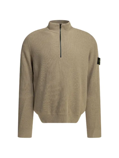 Stone Island ribbed-knit quarter-zip sweatshirt Neutrals 5100124S00D8V0M9A