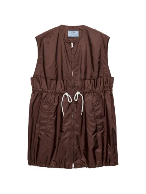 Prada lightweight Re-Nylon mini-dress Brown 230730SWMO1WQ9