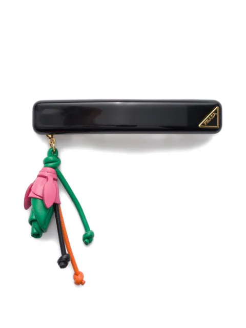 Prada acrylic glass and metal hair clip Black 1IF3312G51