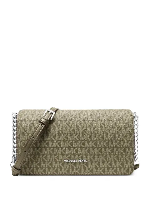 Michael Kors Jet Set Signature logo-print messenger bag Green 35F5STVC8V