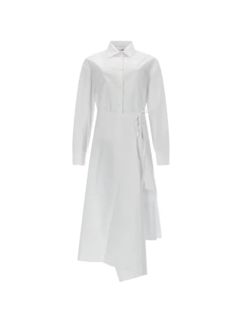 MSGM asymmetric-hem wrap-style dress White 4041MDA14X26711201