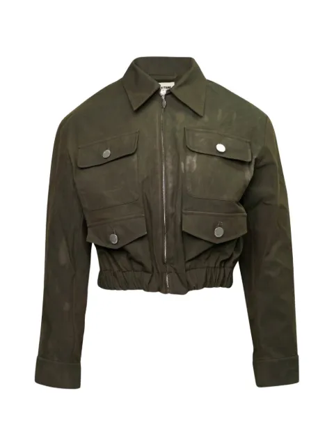 SHUSHU/TONG multi-pocket utility jacket Green FSDFCO05WAX462GN100