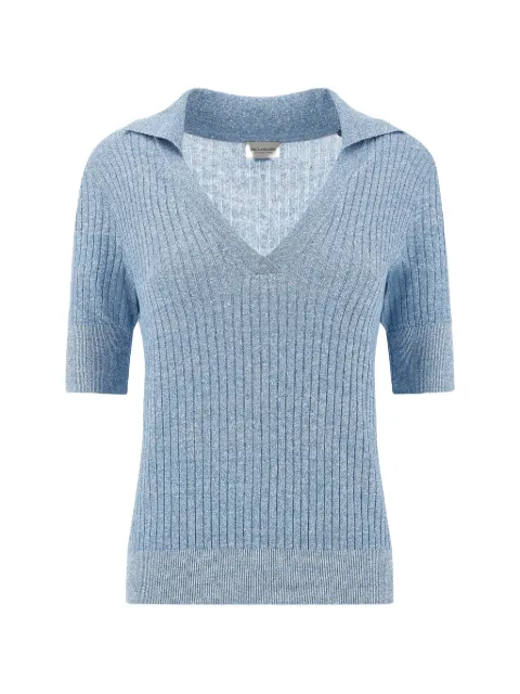 Paul & Shark Urukai ribbed-knit T-shirt Blue 264516013