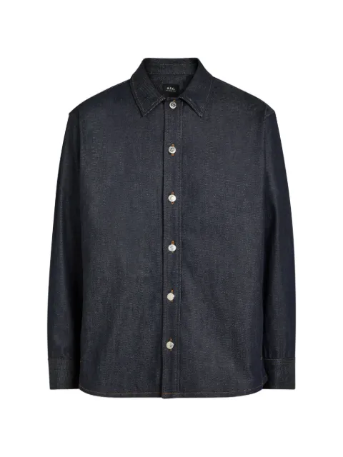 A.P.C. contrast-stitch shirt Blue COGDFM32022
