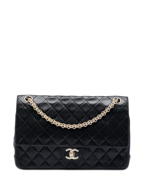 CHANEL Pre-Owned 1994-1996 Medium CC Quilted Lambskin Bijoux Chain Double Flap shoulder bag Black 35OTBO5LAB7DLC5N