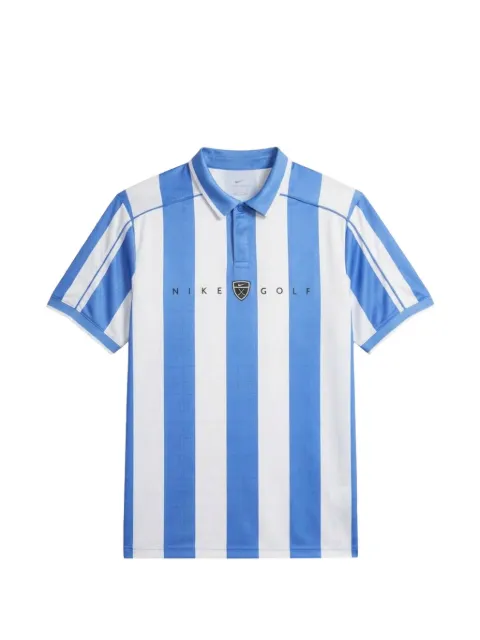 Nike Fairway striped logo-patch polo shirt Blue IB0229