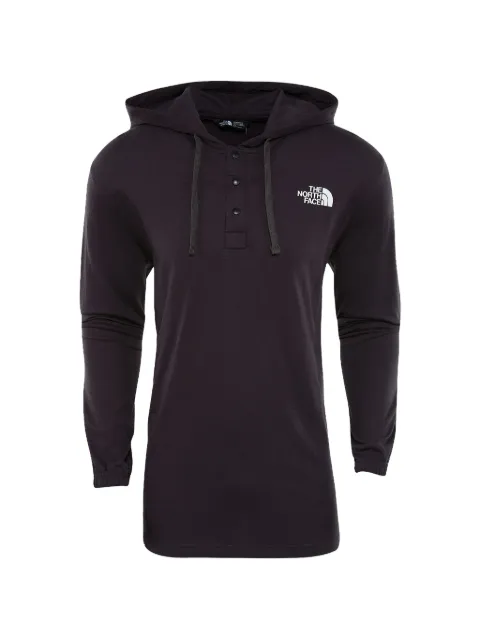 The North Face logo-print snap-button hoodie Black A3O65ZLY