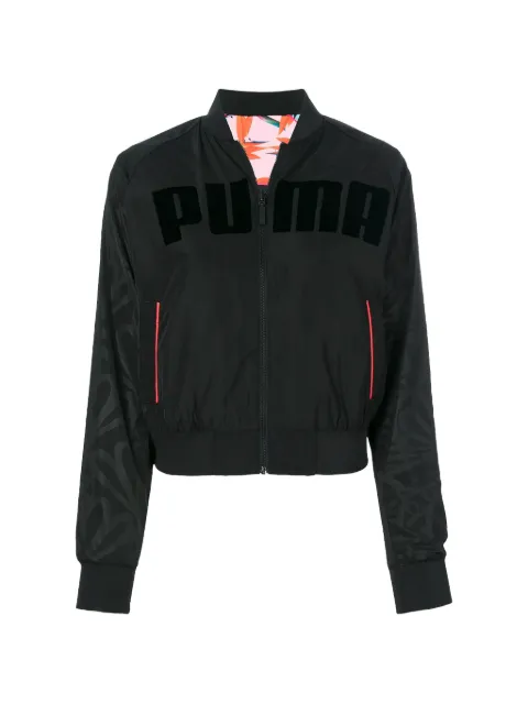 PUMA reversible logo-print bomber jacket Black 57360301