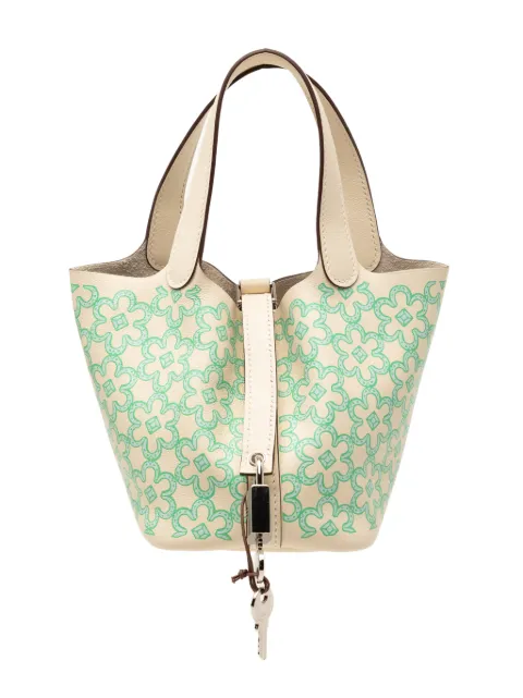 Hermès Pre-Owned 2022 Micro Swift Lucky Daisy Picotin Lock 14 handbag White VCOULJF3ONQ08DEX