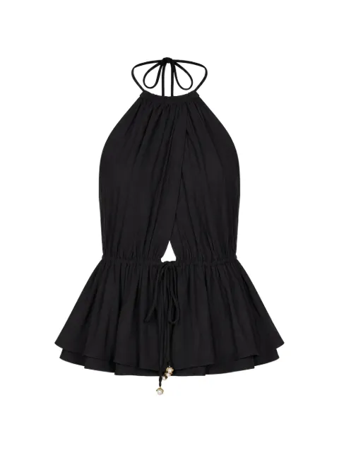 Taylor halterneck peplum top Black KT426T