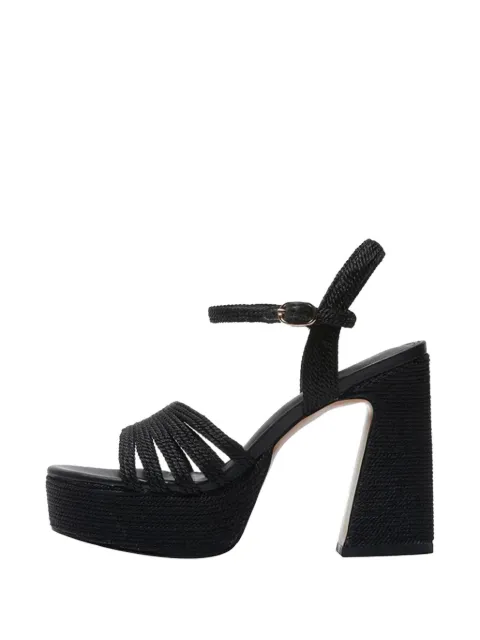 EMANUELLE VEE bukle-detail sandals Black 461M20025SUTBLACK