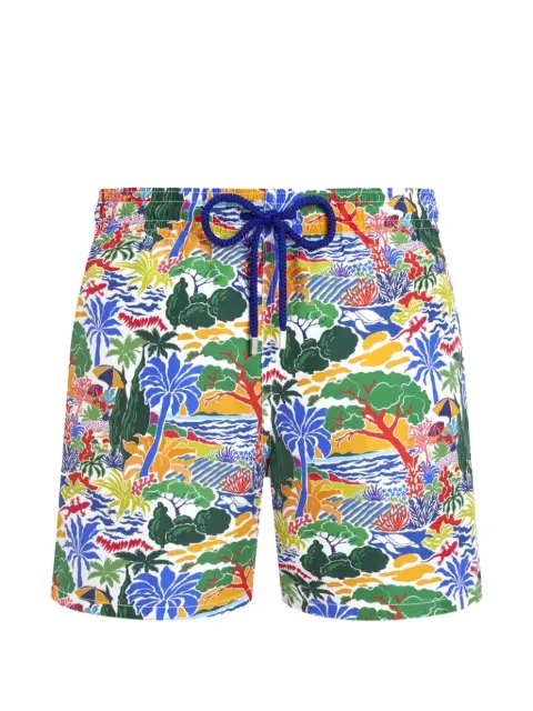 Vilebrequin elastic-waistband swim shorts Blue MOOREAEB140010