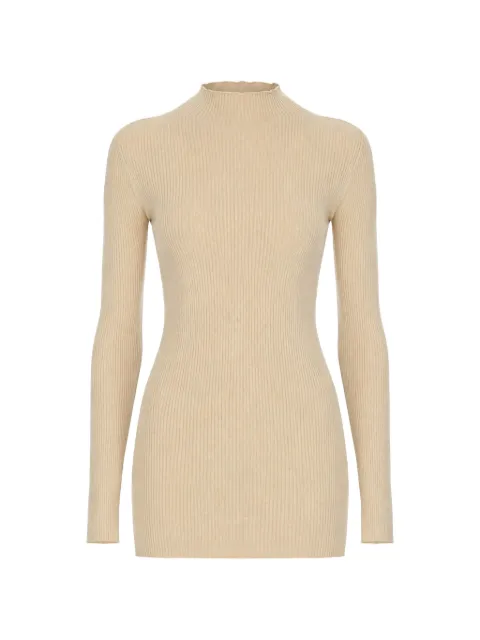 Rick Owens ribbed-knit high-neck sweater Neutrals RP01F6621RIBM