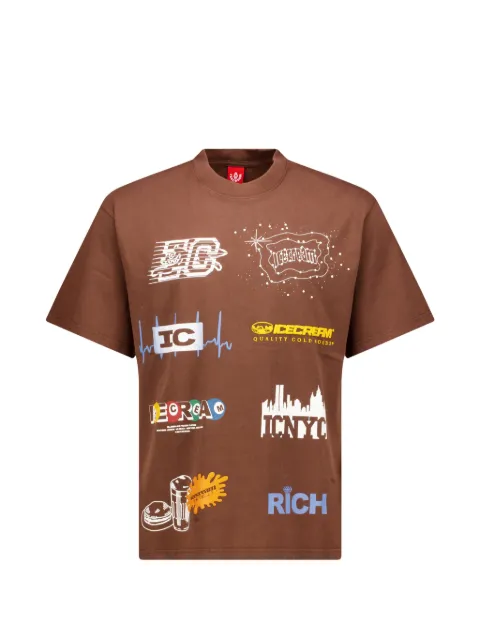 ICECREAM Rich graphic-print T-shirt Brown 4612311CHST